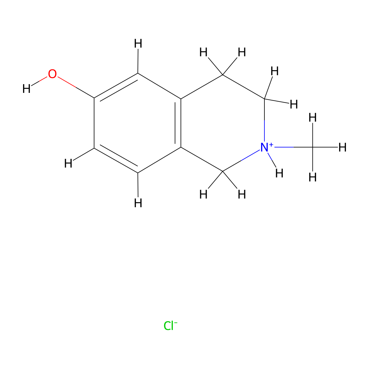 6-Isoquinolinol, 1,2,3,4-tetrahydro-2-methyl-, hydrochloride molecular structure, CAS 57196-60-8