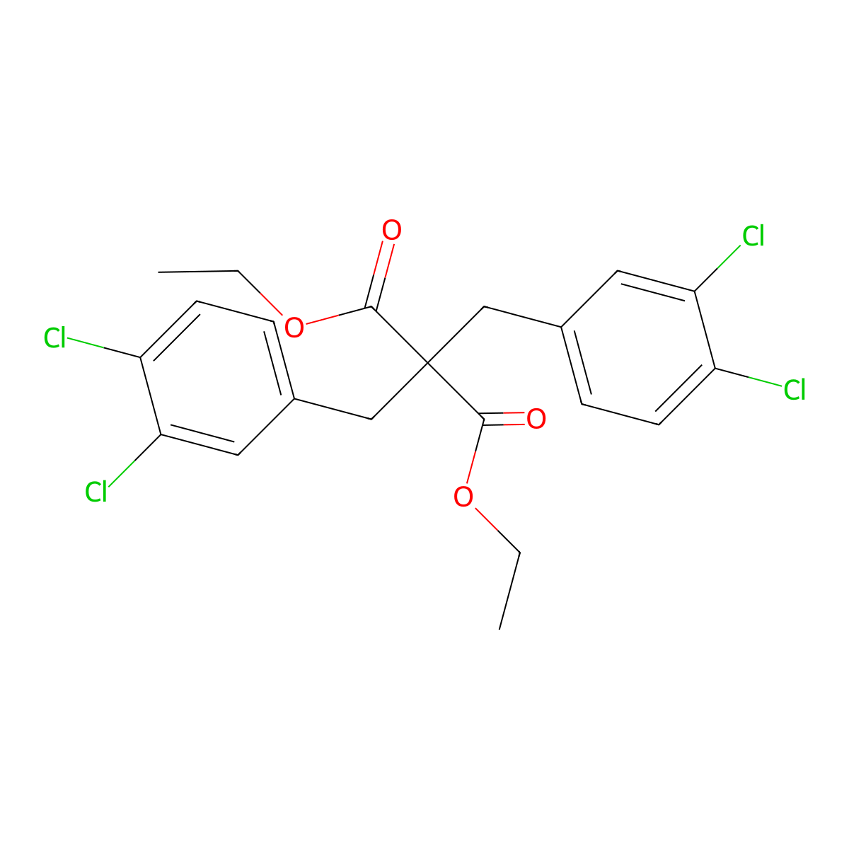 Diethyl 2,2-bis[(3,4-dichlorophenyl)methyl]propanedioate molecular structure, CAS 57197-27-0