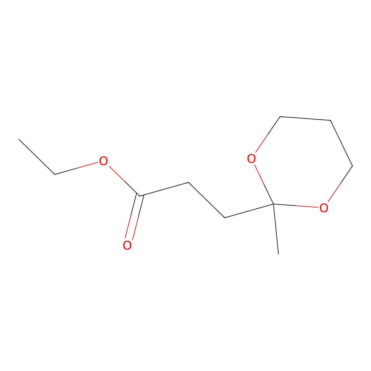 1,3-Dioxane-2-propanoic acid, 2-methyl-, ethyl ester molecular structure, CAS 57197-36-1