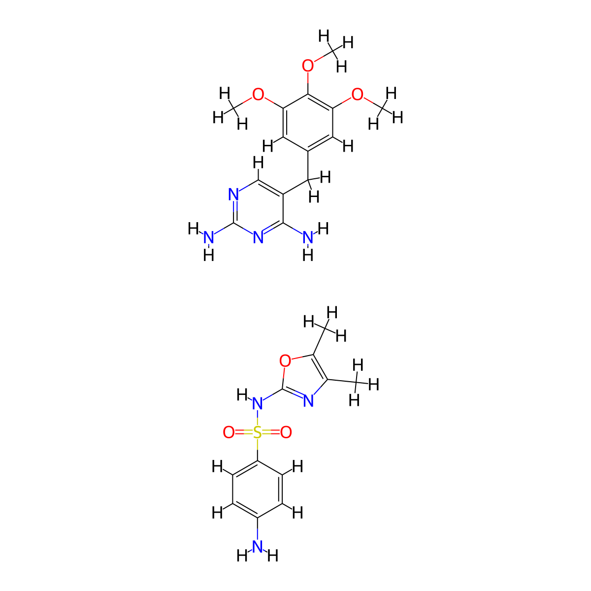 Benzenesulfonamide, 4-amino-N-(4,5-dimethyl-2-oxazolyl)-, mixt. with 5-((3,4,5-trimethoxyphenyl)methyl)-2,4-pyrimidinediamine molecular structure, CAS 57197-43-0