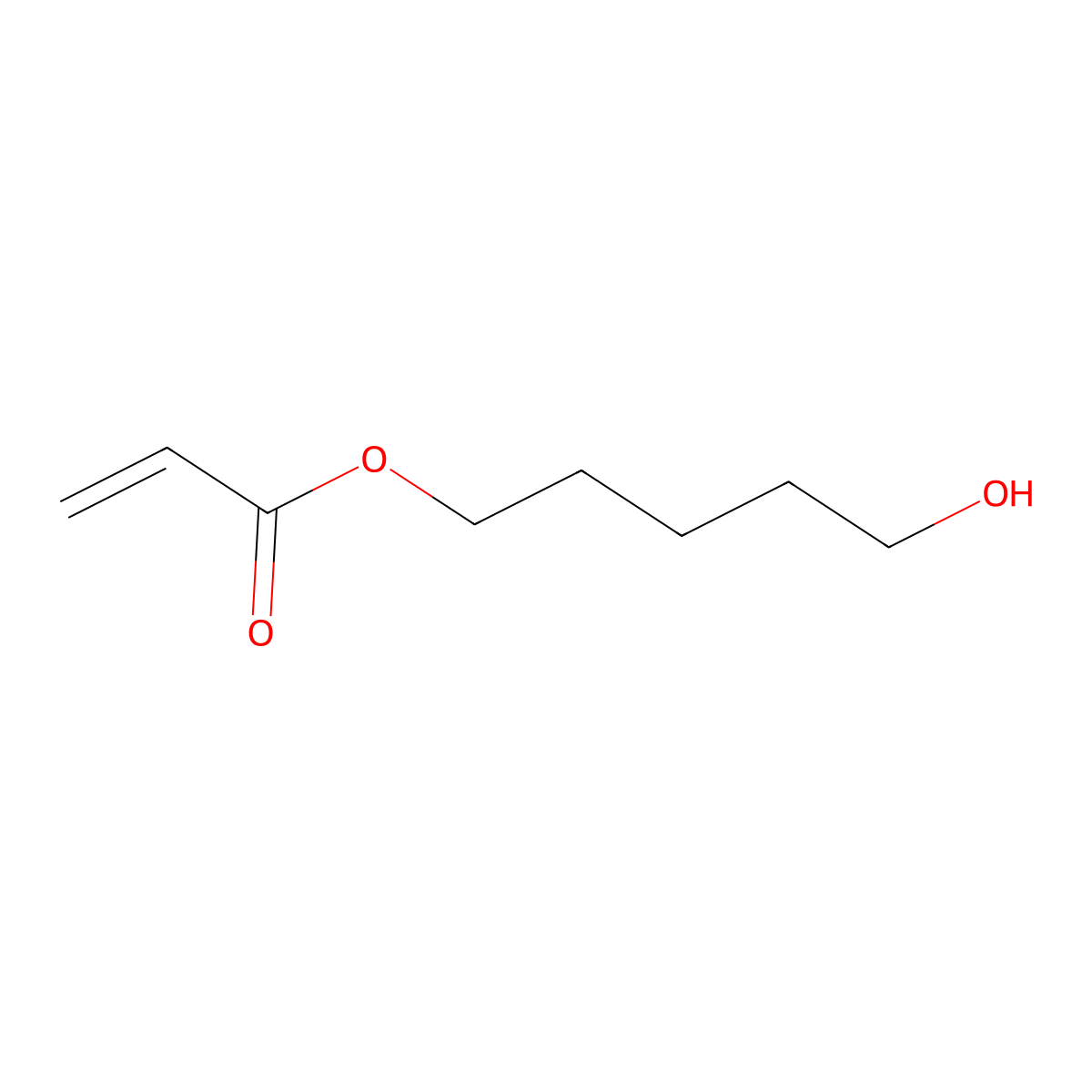 5-Hydroxypentyl acrylate molecular structure, CAS 57198-94-4