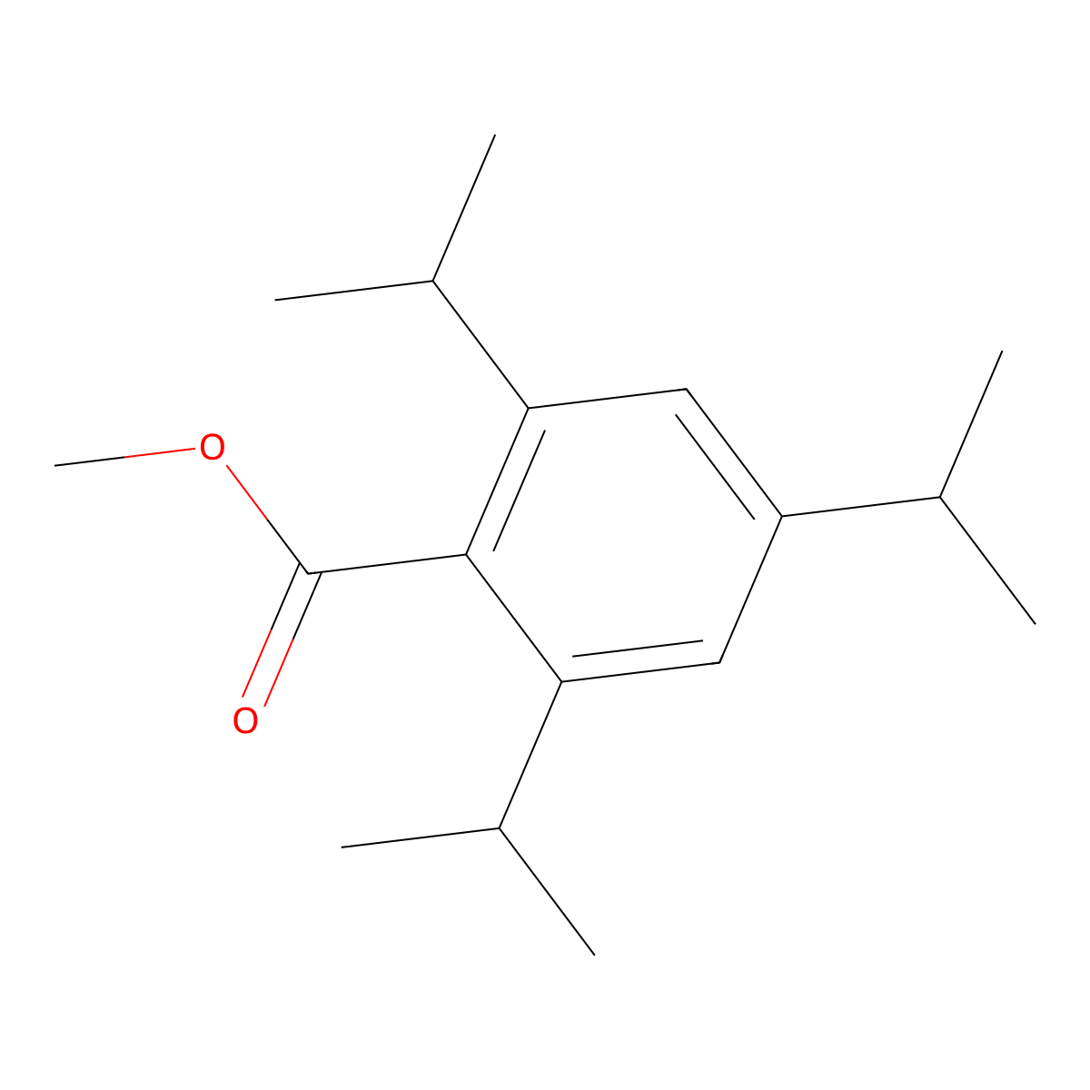 Methyl 2,4,6-tri(propan-2-yl)benzoate molecular structure, CAS 57198-98-8
