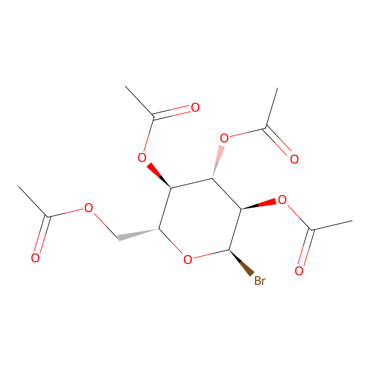 alpha-D-Glucopyranosyl bromide, tetraacetate molecular structure, CAS 572-09-8