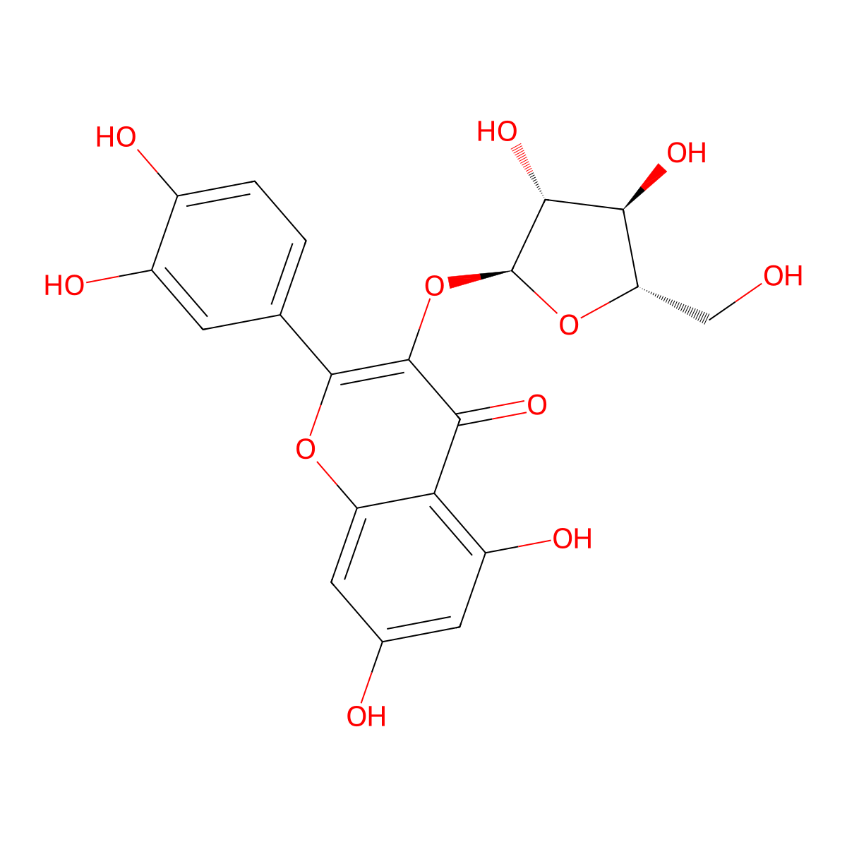 Avicularin molecular structure, CAS 572-30-5