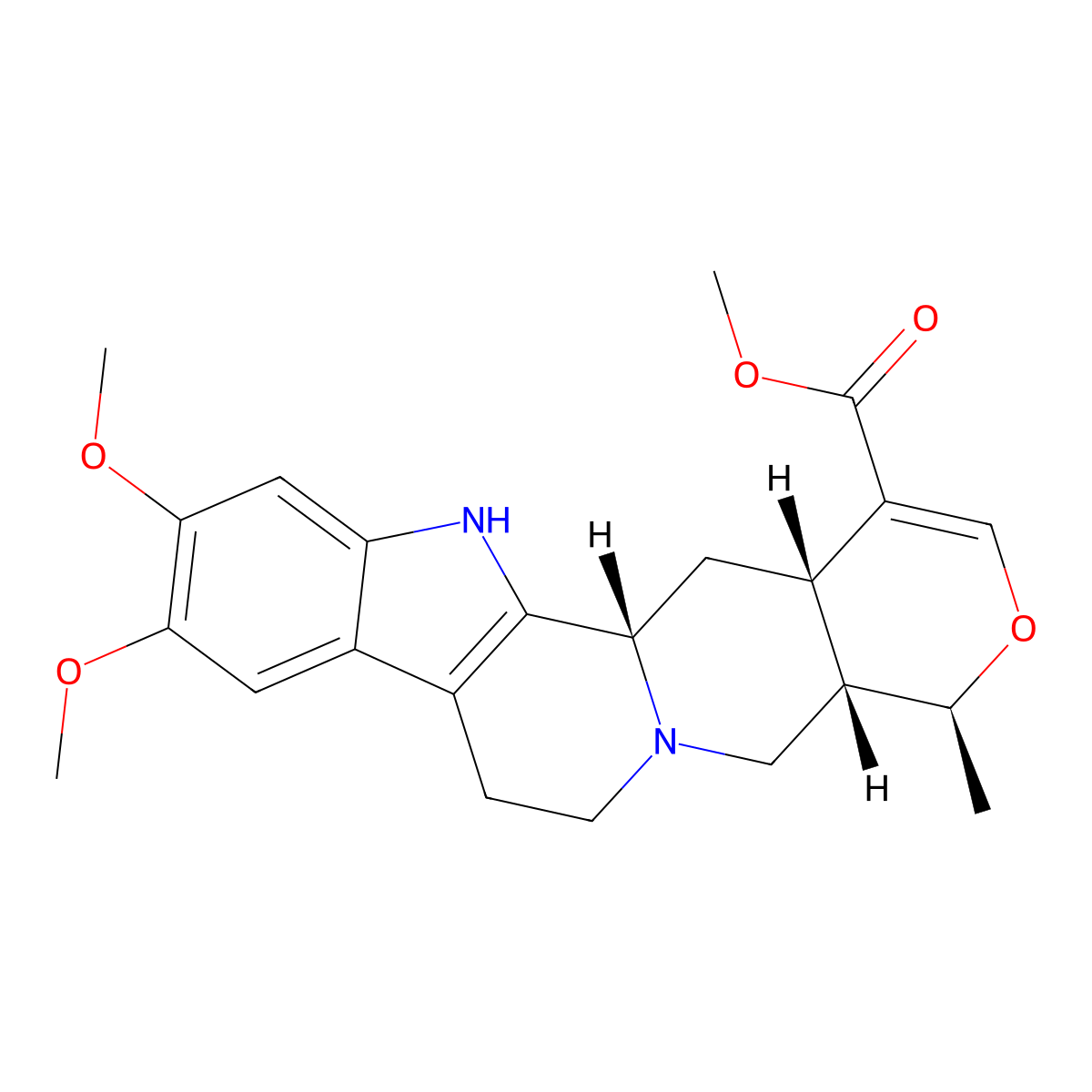 Isoreserpiline molecular structure, CAS 572-67-8