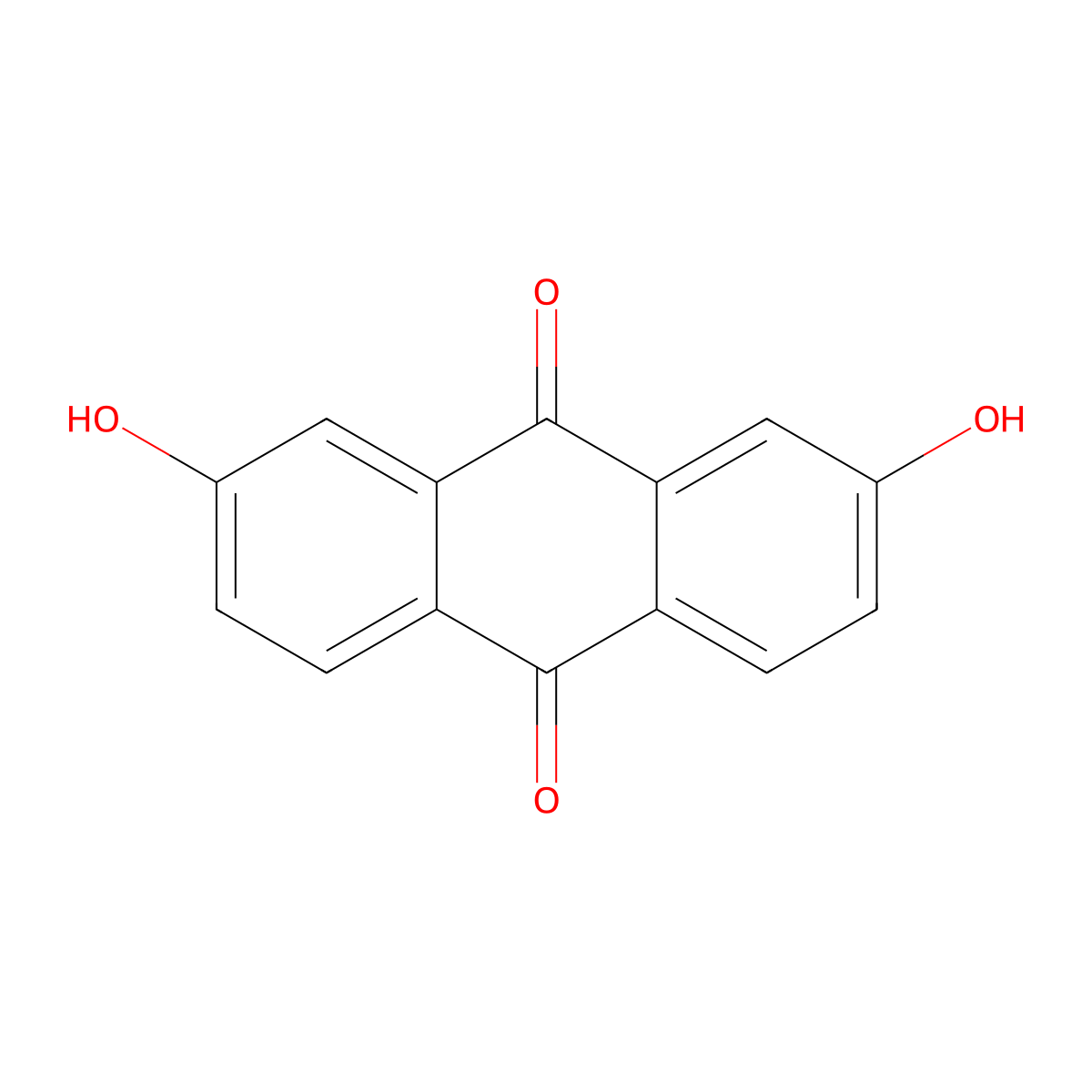 2,7-Dihydroxyanthraquinone molecular structure, CAS 572-93-0