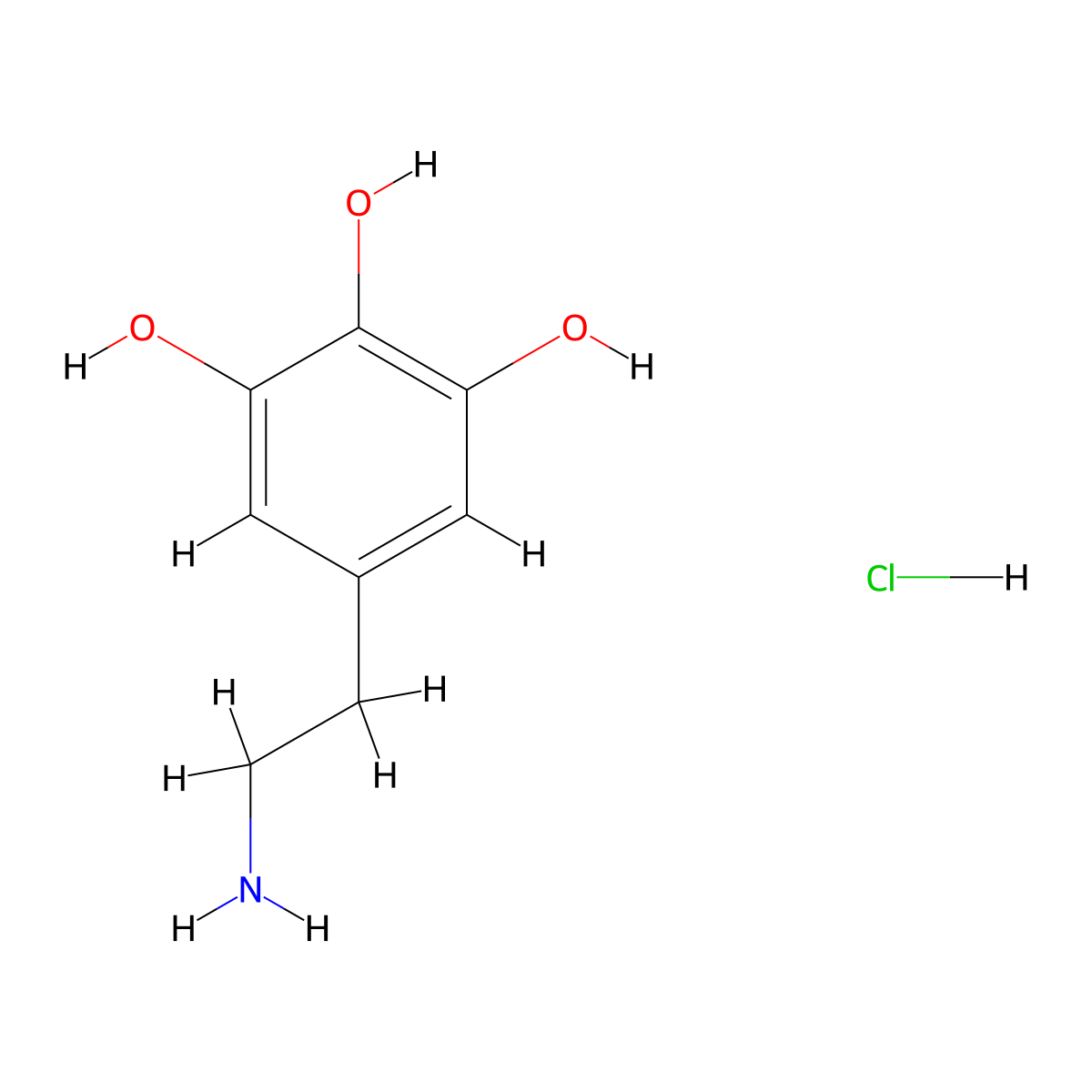 1,2,3-Benzenetriol, 5-(2-aminoethyl)-, hydrochloride (1:1) molecular structure, CAS 5720-26-3