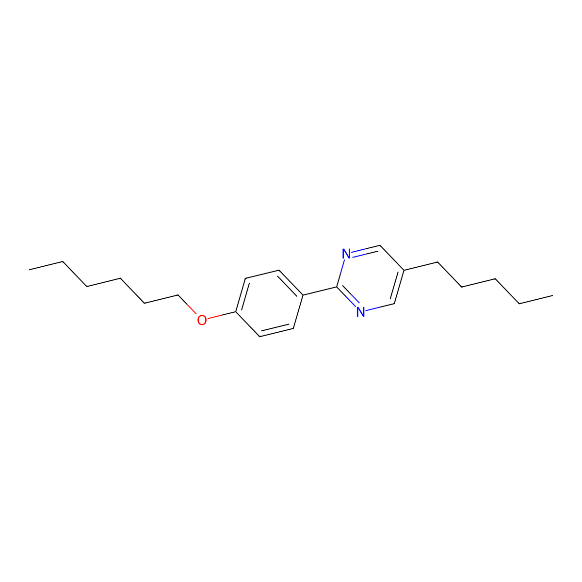 2-[4-(Hexyloxy)phenyl]-5-pentylpyrimidine molecular structure, CAS 57202-21-8
