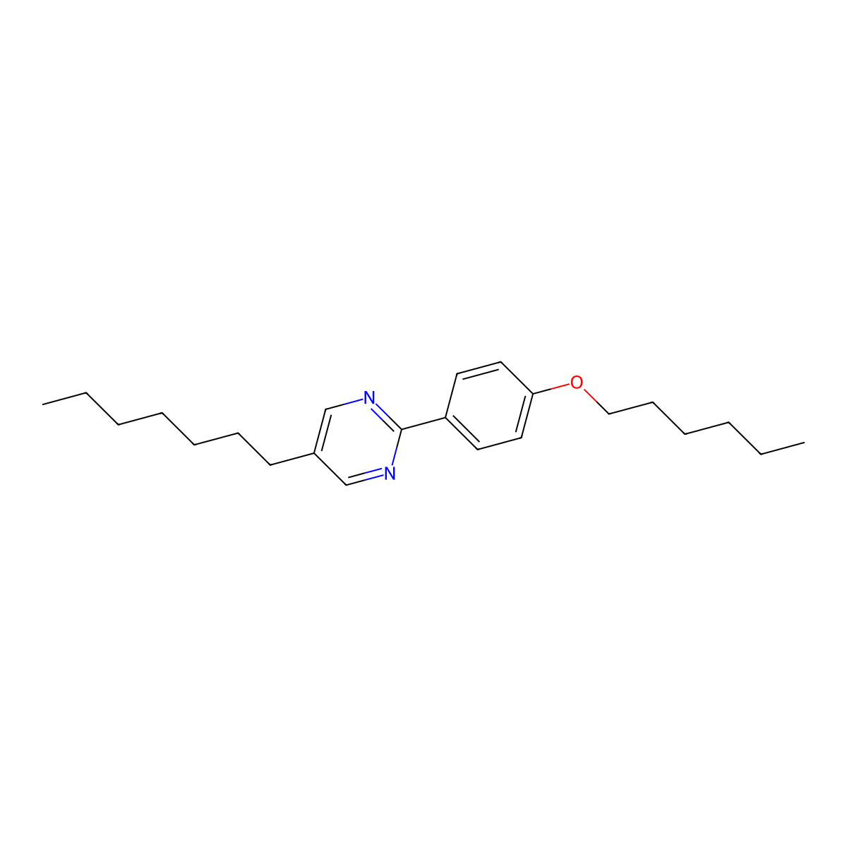 5-Heptyl-2-[4-(hexyloxy)phenyl]pyrimidine molecular structure, CAS 57202-37-6