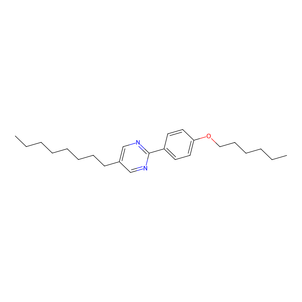 2-[4-(Hexyloxy)phenyl]-5-octylpyrimidine molecular structure, CAS 57202-48-9