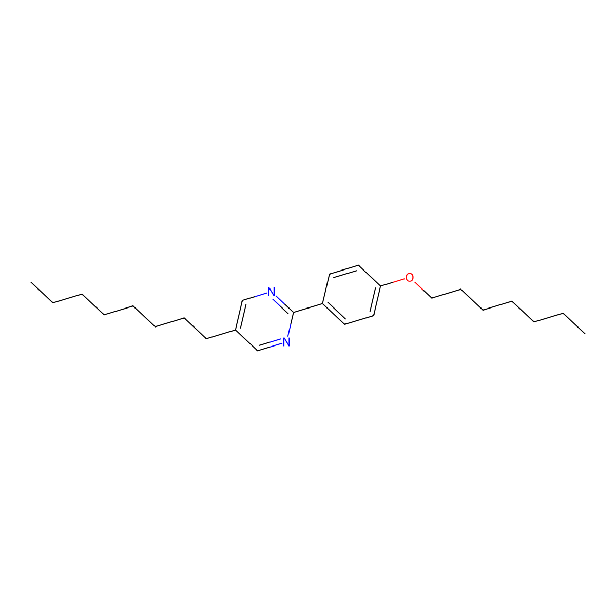 2-[4-(Heptyloxy)phenyl]-5-octylpyrimidine molecular structure, CAS 57202-49-0