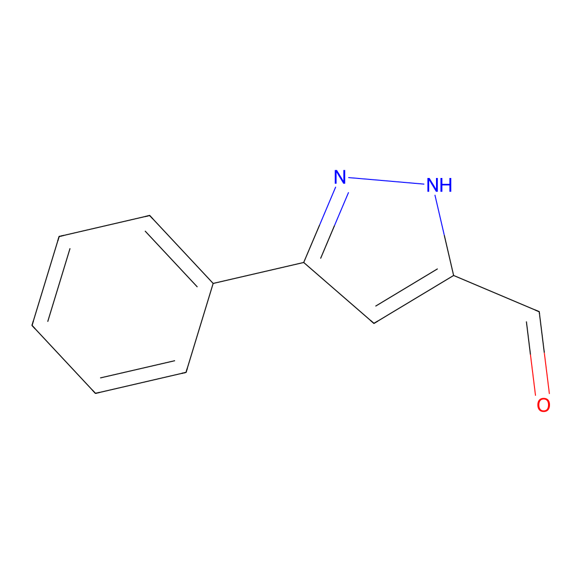 5-Phenyl-1H-pyrazole-3-carbaldehyde molecular structure, CAS 57204-65-6