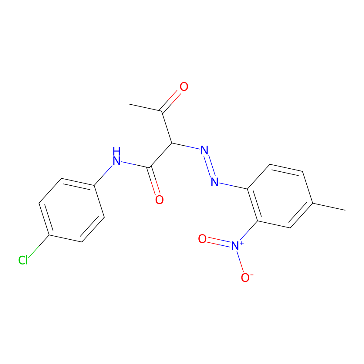 N-(4-Chlorophenyl)-2-[2-(4-methyl-2-nitrophenyl)diazenyl]-3-oxobutanamide molecular structure, CAS 57206-89-0