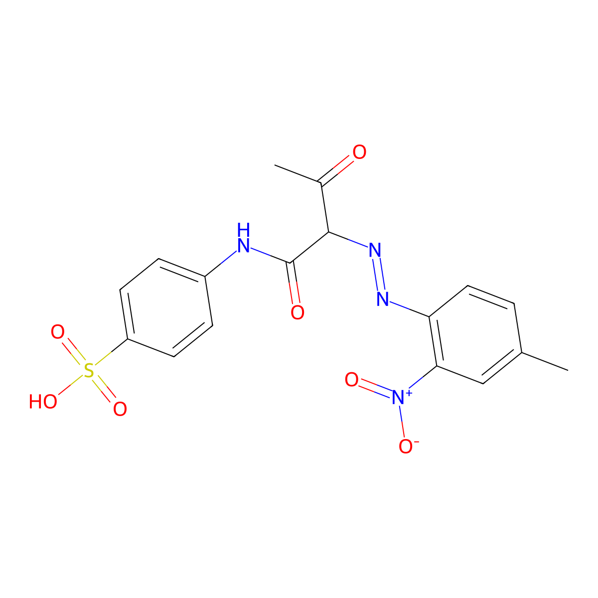 4-((2-((4-Methyl-2-nitrophenyl)azo)-1,3-dioxobutyl)amino)benzenesulphonic acid molecular structure, CAS 57207-07-5