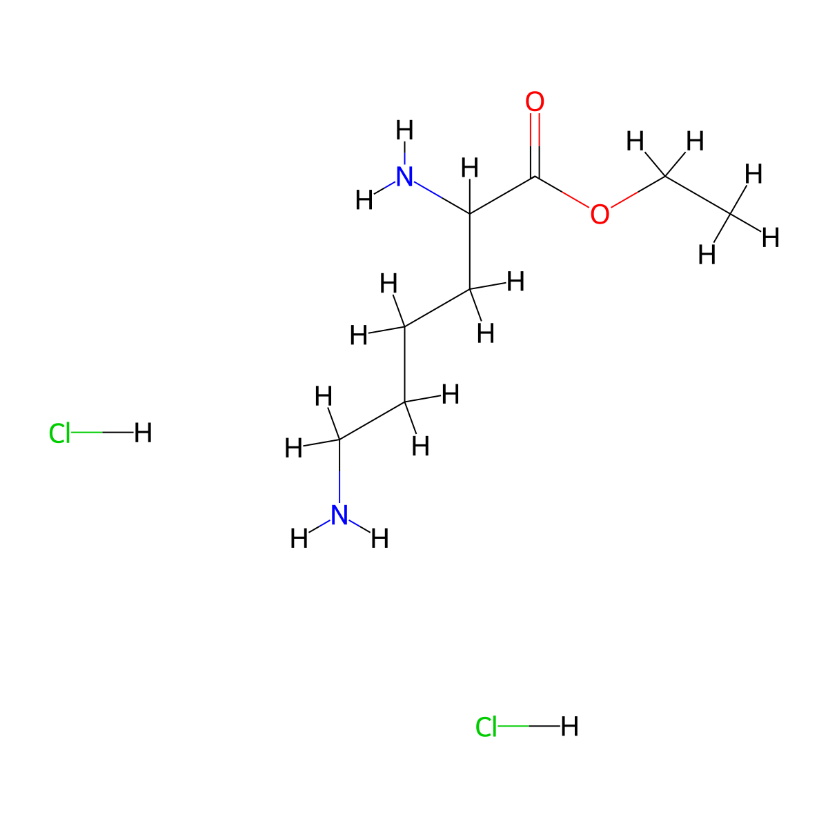 Ethyl 2,6-diaminohexanoate dihydrochloride molecular structure, CAS 5721-12-0