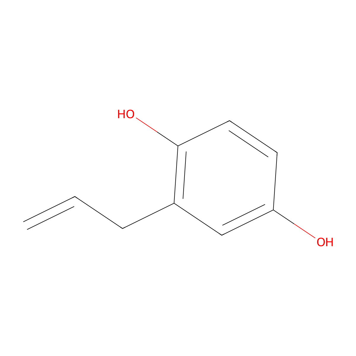 Allylhydroquinone molecular structure, CAS 5721-21-1