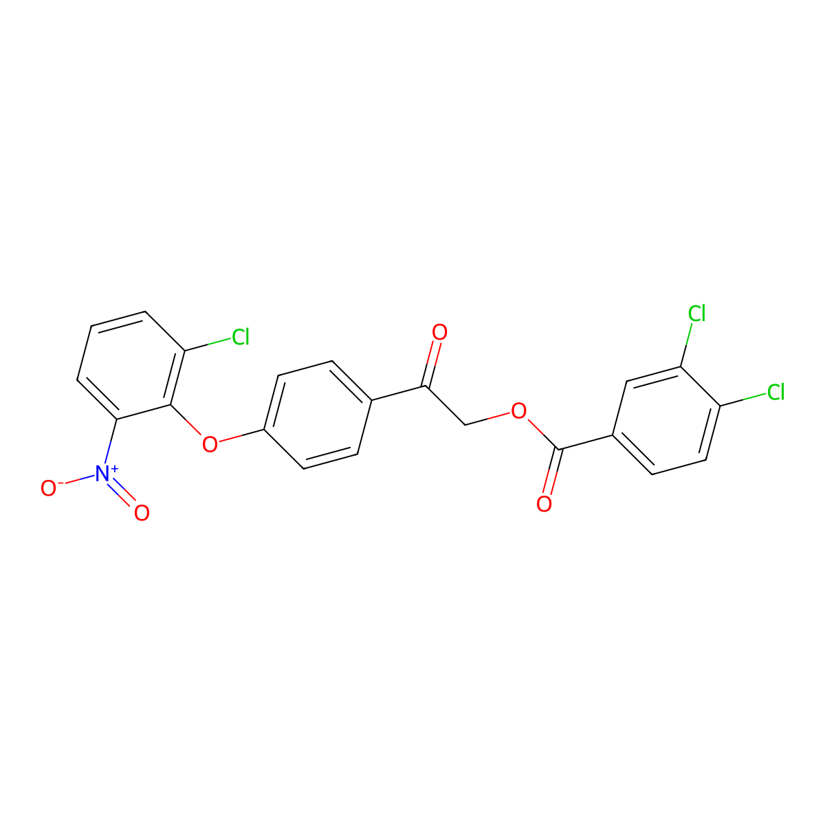 2-[4-(2-Chloro-6-nitrophenoxy)phenyl]-2-oxoethyl 3,4-dichlorobenzoate molecular structure, CAS 5721-79-9