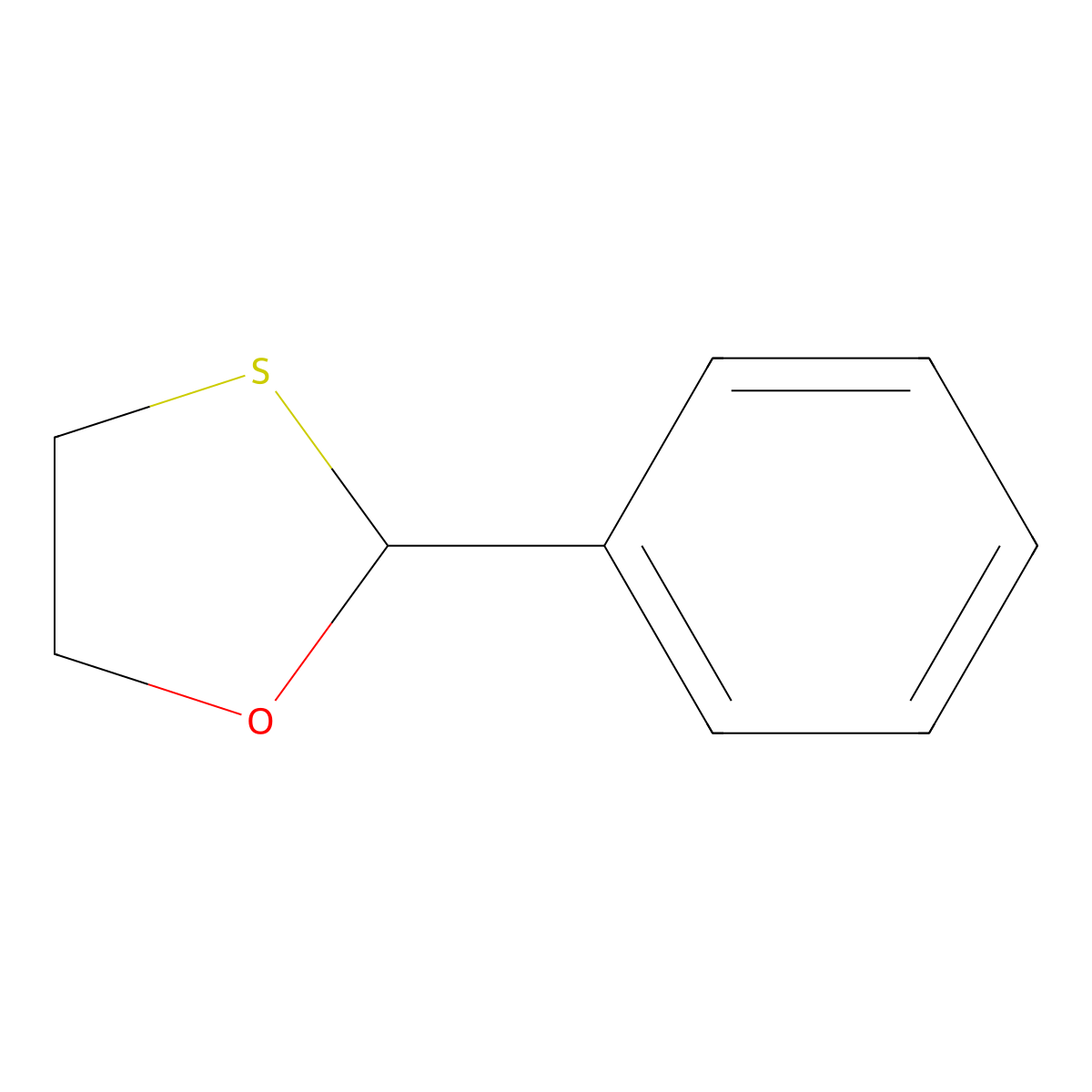 2-Phenyl-1,3-oxathiolane molecular structure, CAS 5721-88-0