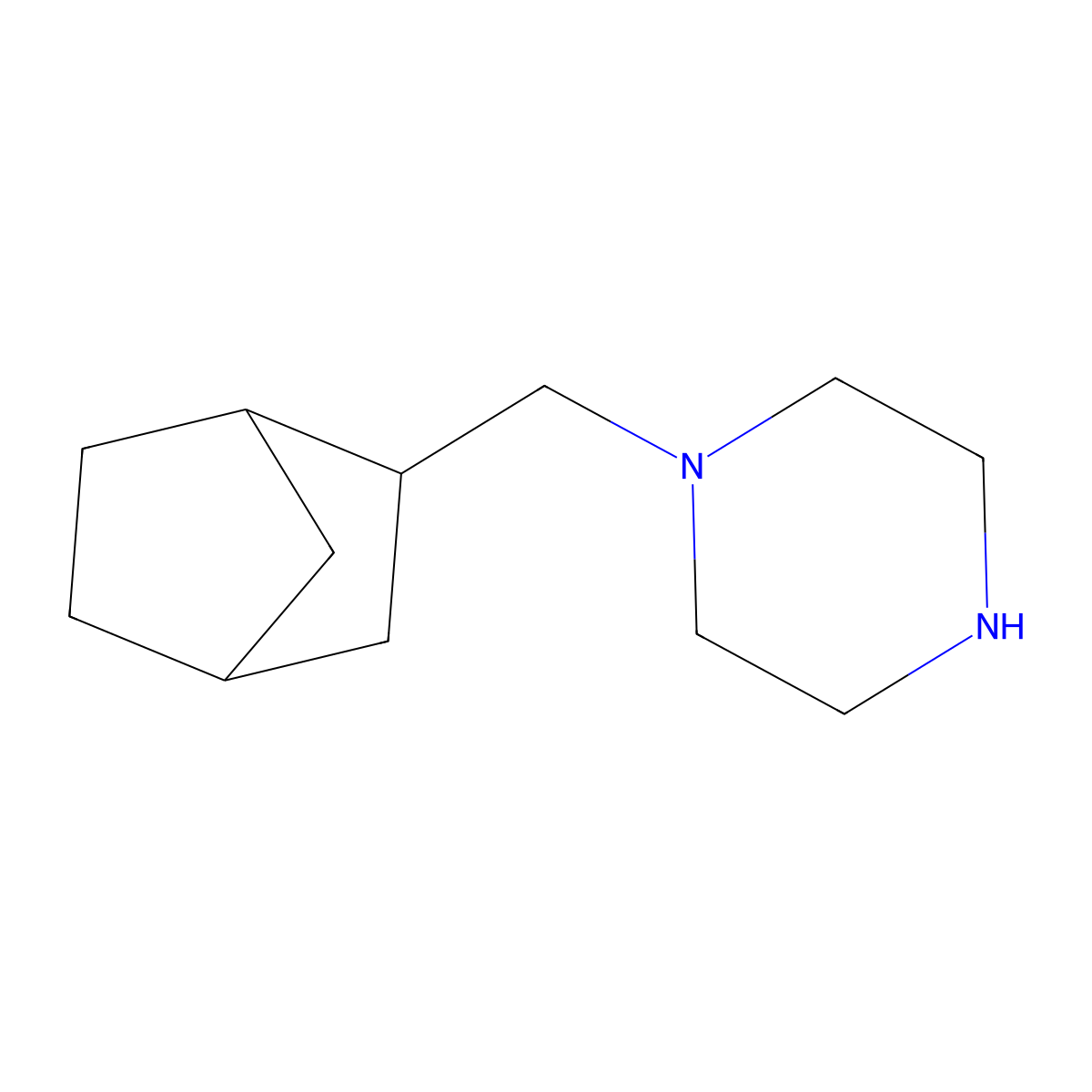 1-({Bicyclo[2.2.1]heptan-2-yl}methyl)piperazine molecular structure, CAS 57215-63-1