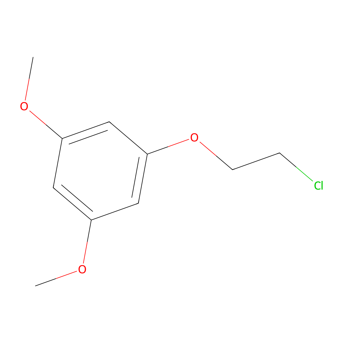 Benzene, 1-(2-chloroethoxy)-3,5-dimethoxy- molecular structure, CAS 57218-05-0