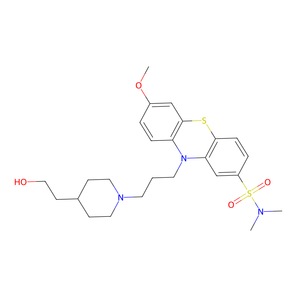 10-(3-(4-(2-Hydroxyethyl)piperidino)propyl)-7-methoxy-N,N-dimethyl-10H-phenothiazine-2-sulphonamide molecular structure, CAS 57218-10-7