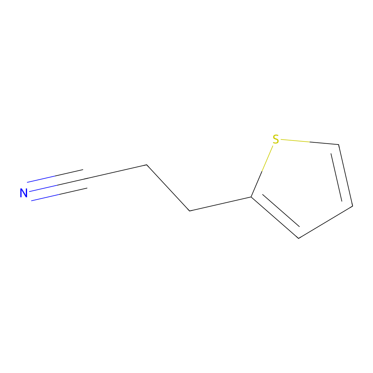 2-Thiophenepropanenitrile molecular structure, CAS 5722-13-4
