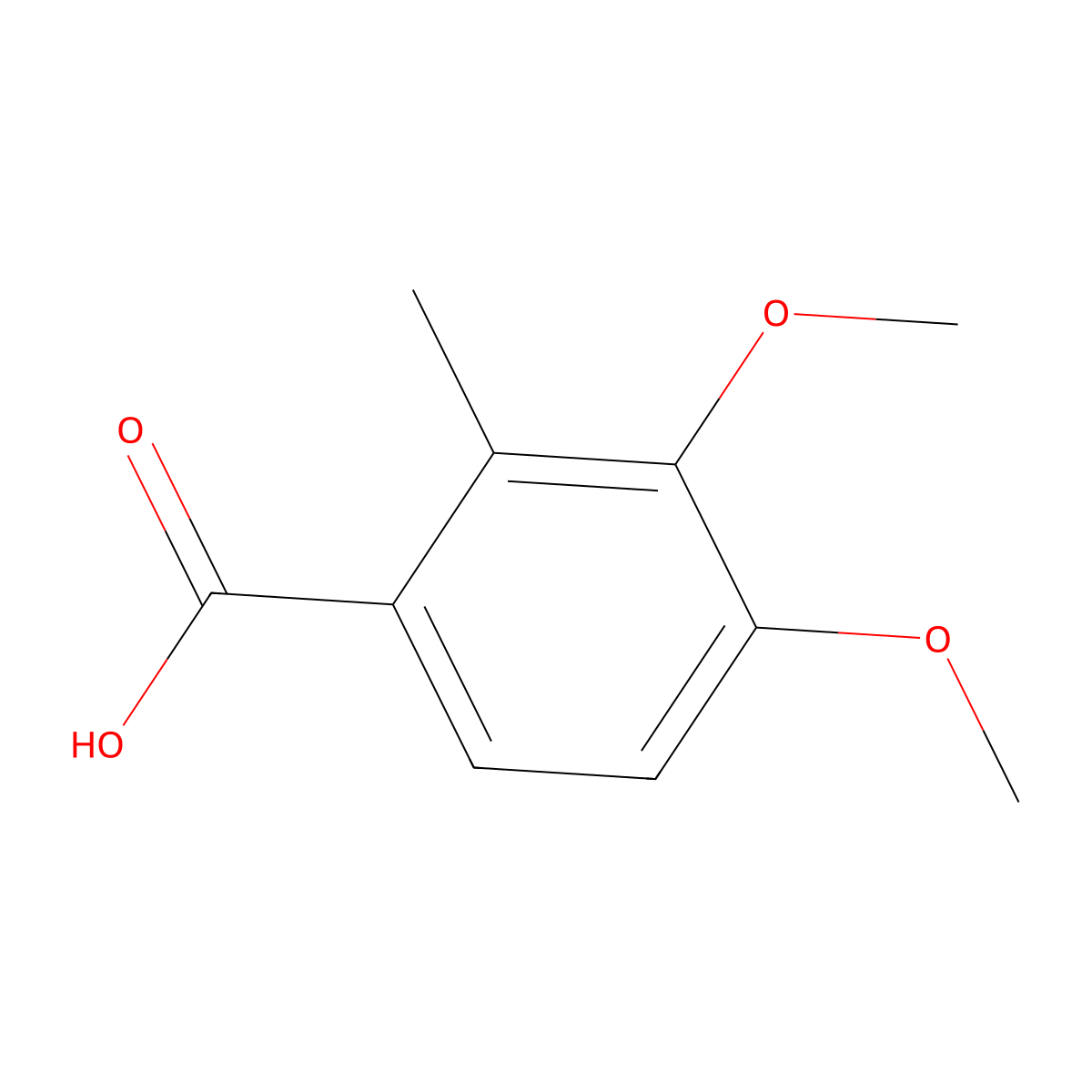 3,4-Dimethoxy-2-methylbenzoic acid molecular structure, CAS 5722-94-1