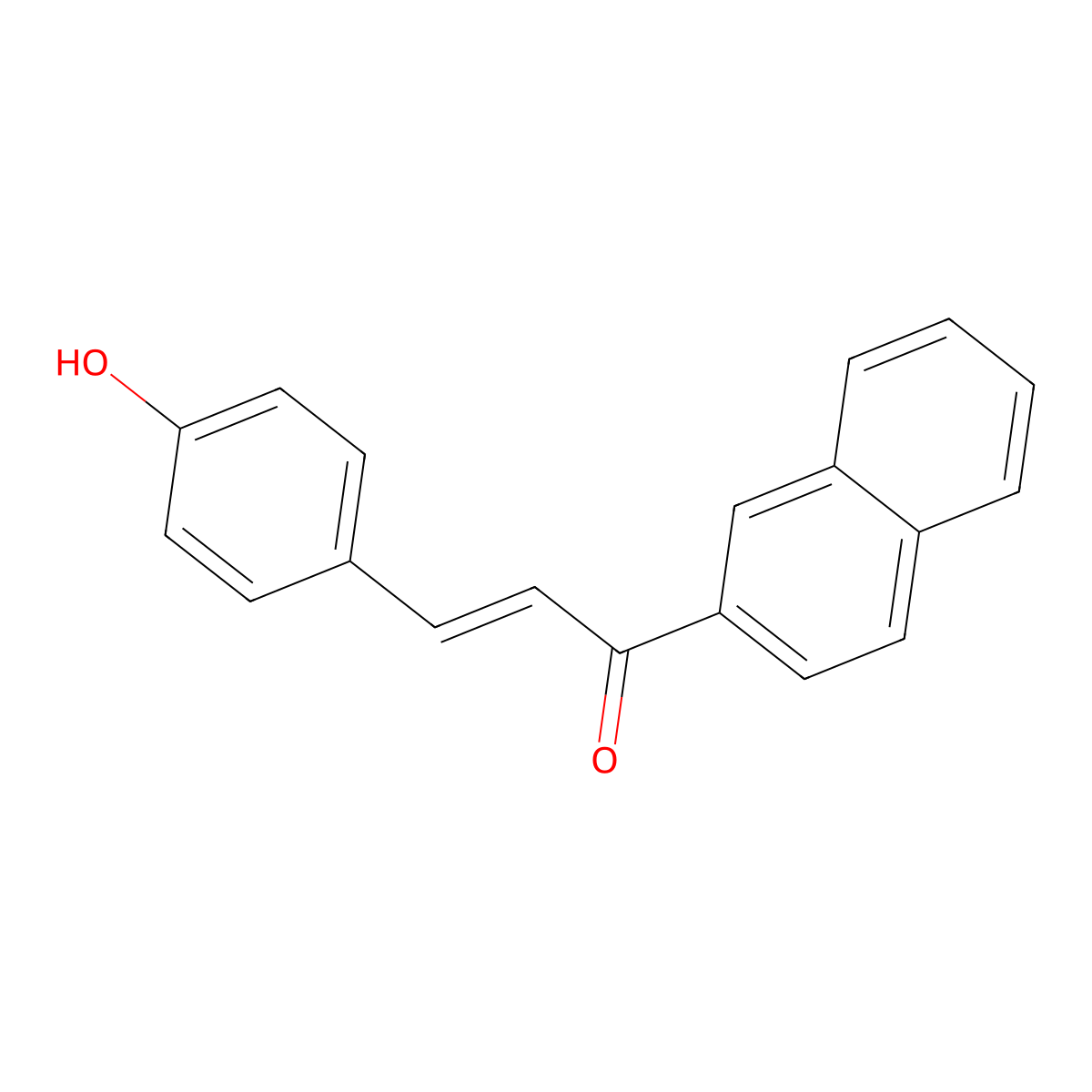 3-(4-Hydroxyphenyl)-1-(naphthalen-2-yl)prop-2-en-1-one molecular structure, CAS 57221-63-3