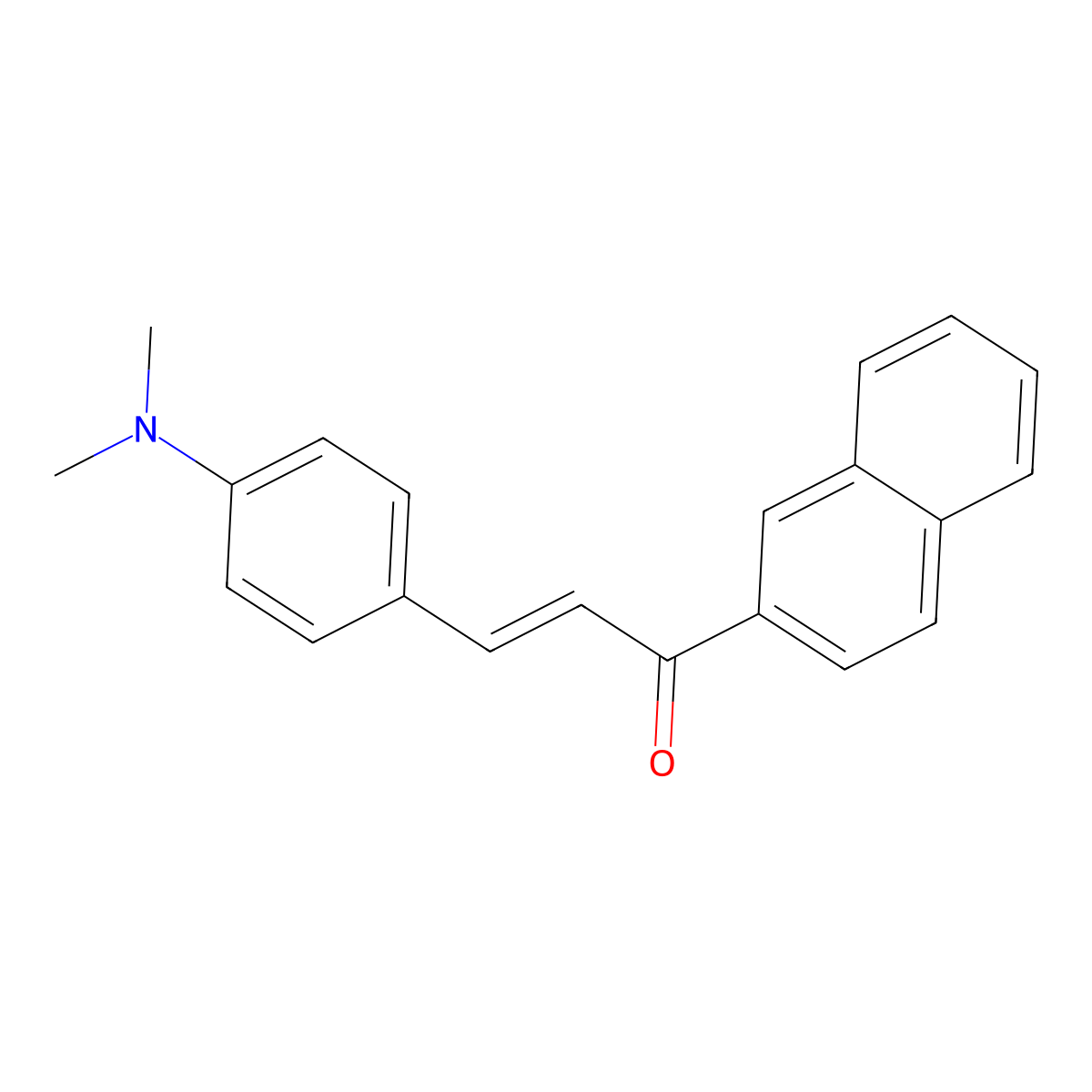 2-Propen-1-one, 3-[4-(dimethylamino)phenyl]-1-(2-naphthalenyl)- molecular structure, CAS 57221-72-4
