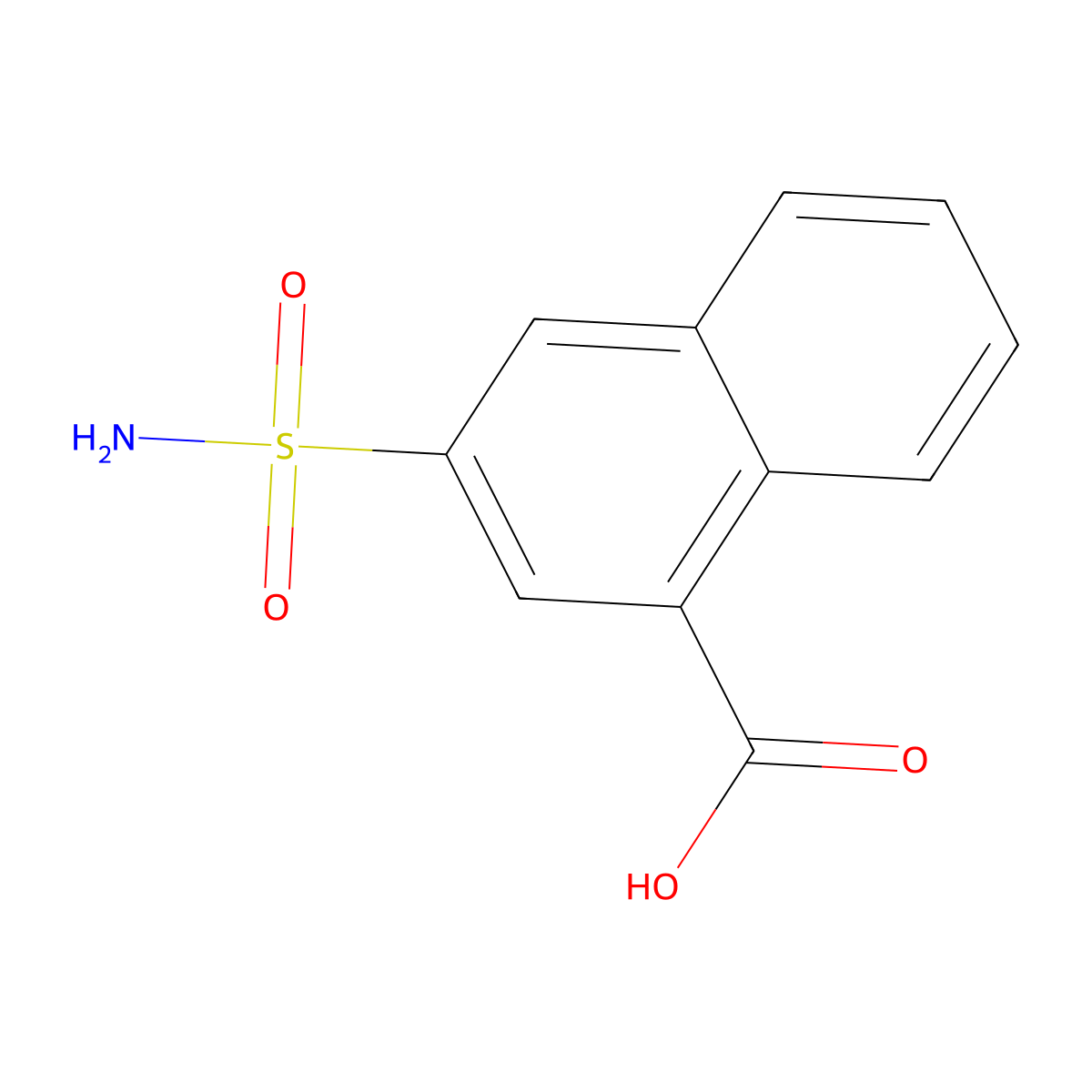 3-Sulfamoylnaphthalene-1-carboxylic acid molecular structure, CAS 57223-07-1