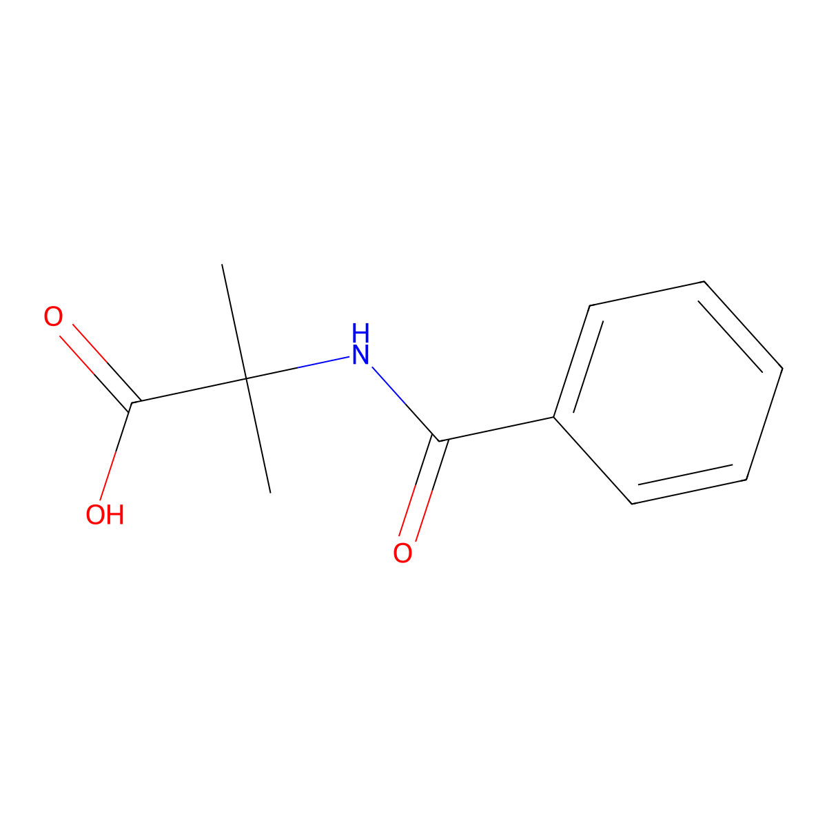 N-Benzoyl-2-methylalanine molecular structure, CAS 57224-51-8