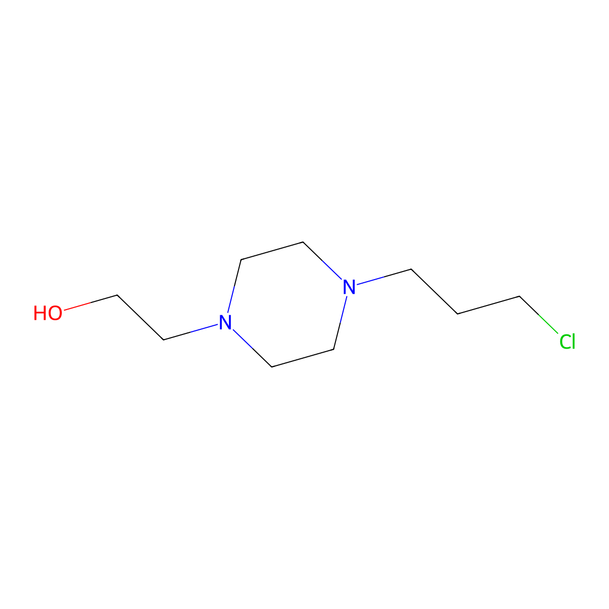 4-(3-Chloropropyl)-1-piperazineethanol molecular structure, CAS 57227-28-8