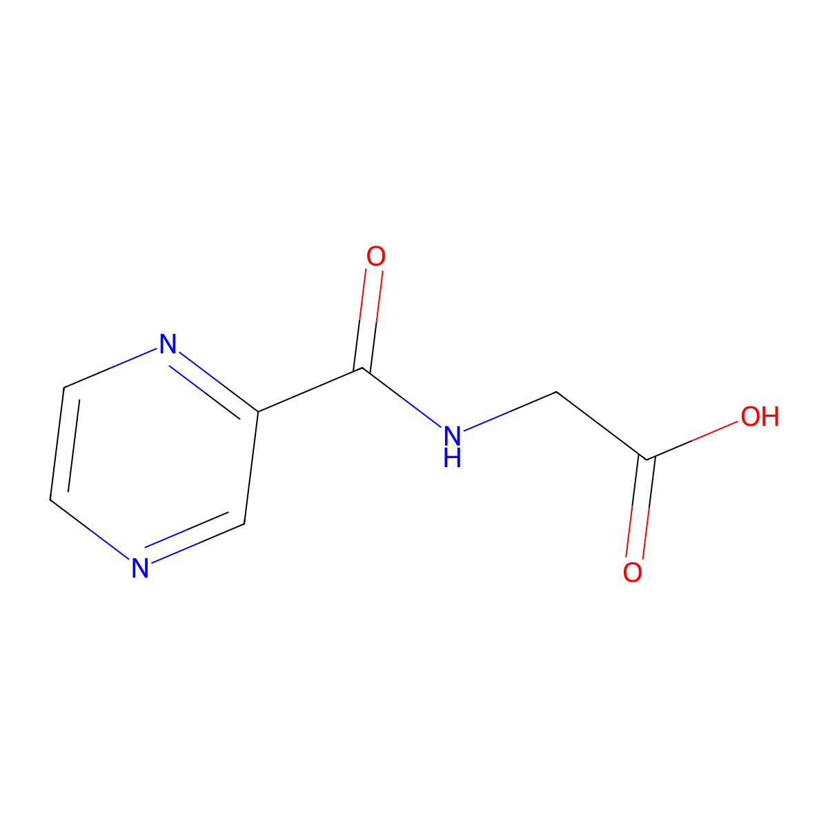 N-(2-Pyrazinylcarbonyl)glycine molecular structure, CAS 57229-37-5