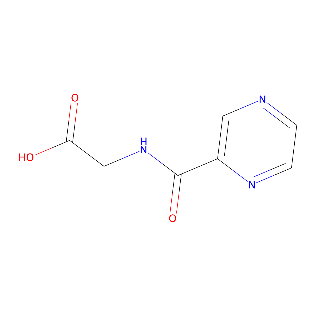 N-(2-Pyrazinylcarbonyl)glycine molecular structure, CAS 57229-37-5