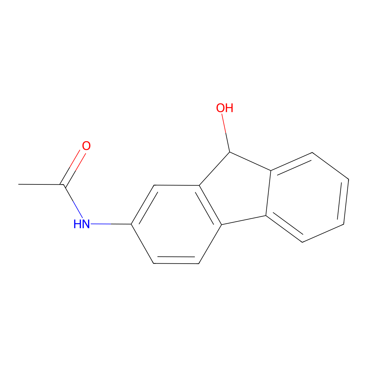 N-(9-Hydroxy-9H-fluoren-2-yl)acetamide molecular structure, CAS 57229-41-1