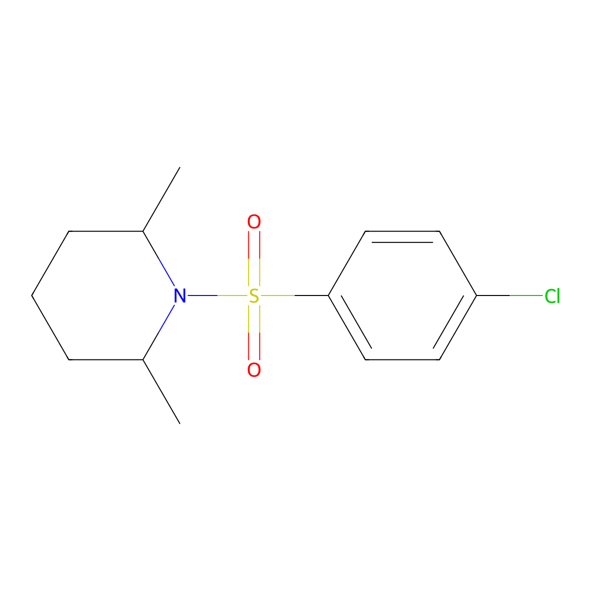 1-(4-Chloro-benzenesulfonyl)-2,6-dimethyl-piperidine molecular structure, CAS 5723-53-5