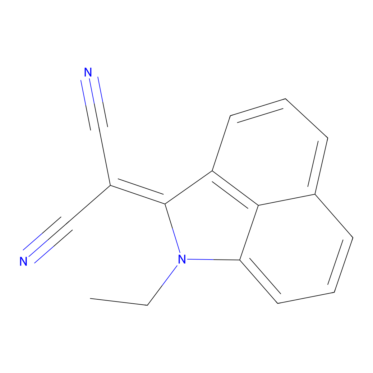 Propanedinitrile, 2-(1-ethylbenz(cd)indol-2(1H)-ylidene)- molecular structure, CAS 57232-94-7