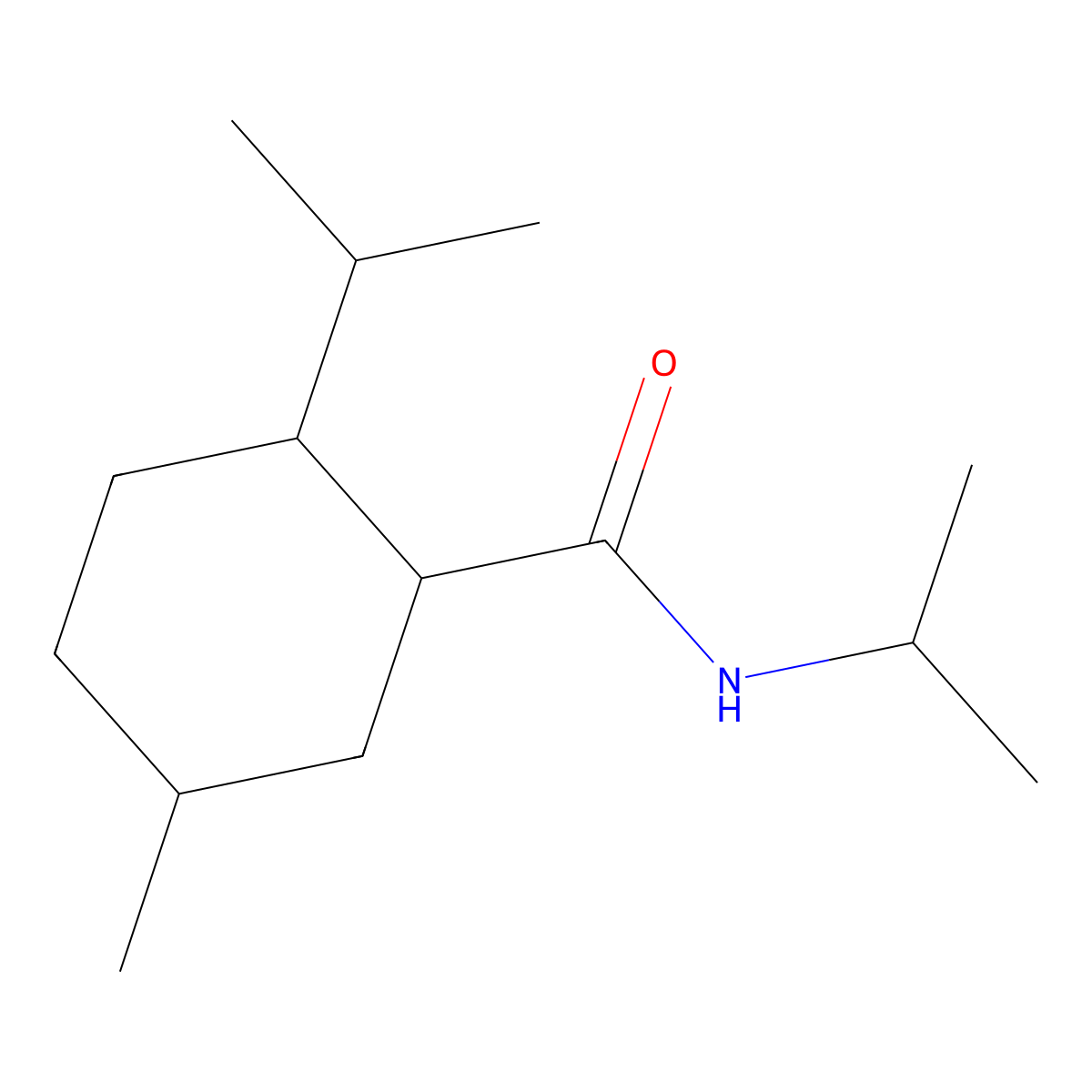 N,2-Bis(isopropyl)-5-methylcyclohexanecarboxamide molecular structure, CAS 57233-04-2
