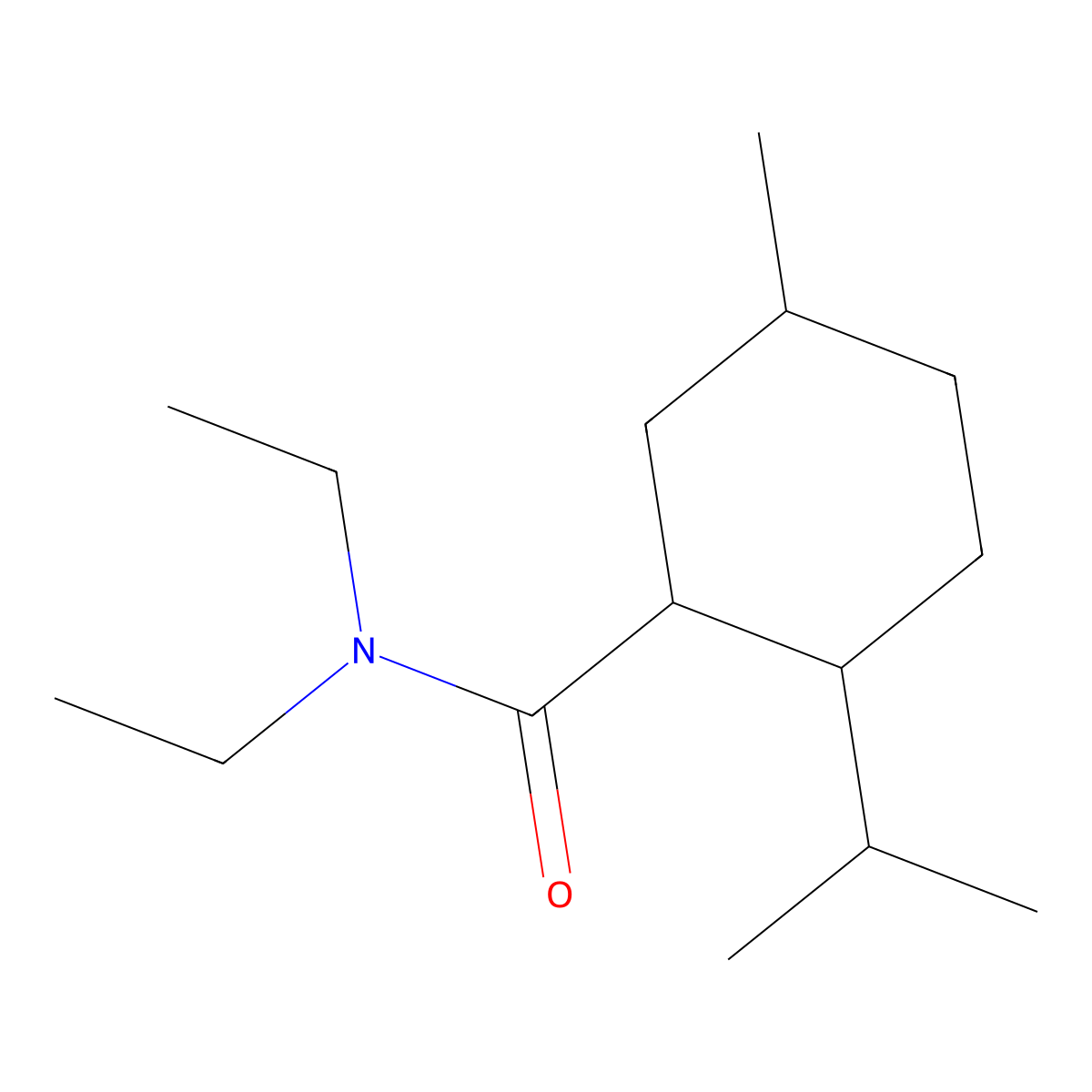 N,N-Diethyl-2-isopropyl-5-methylcyclohexanecarboxamide molecular structure, CAS 57233-12-2