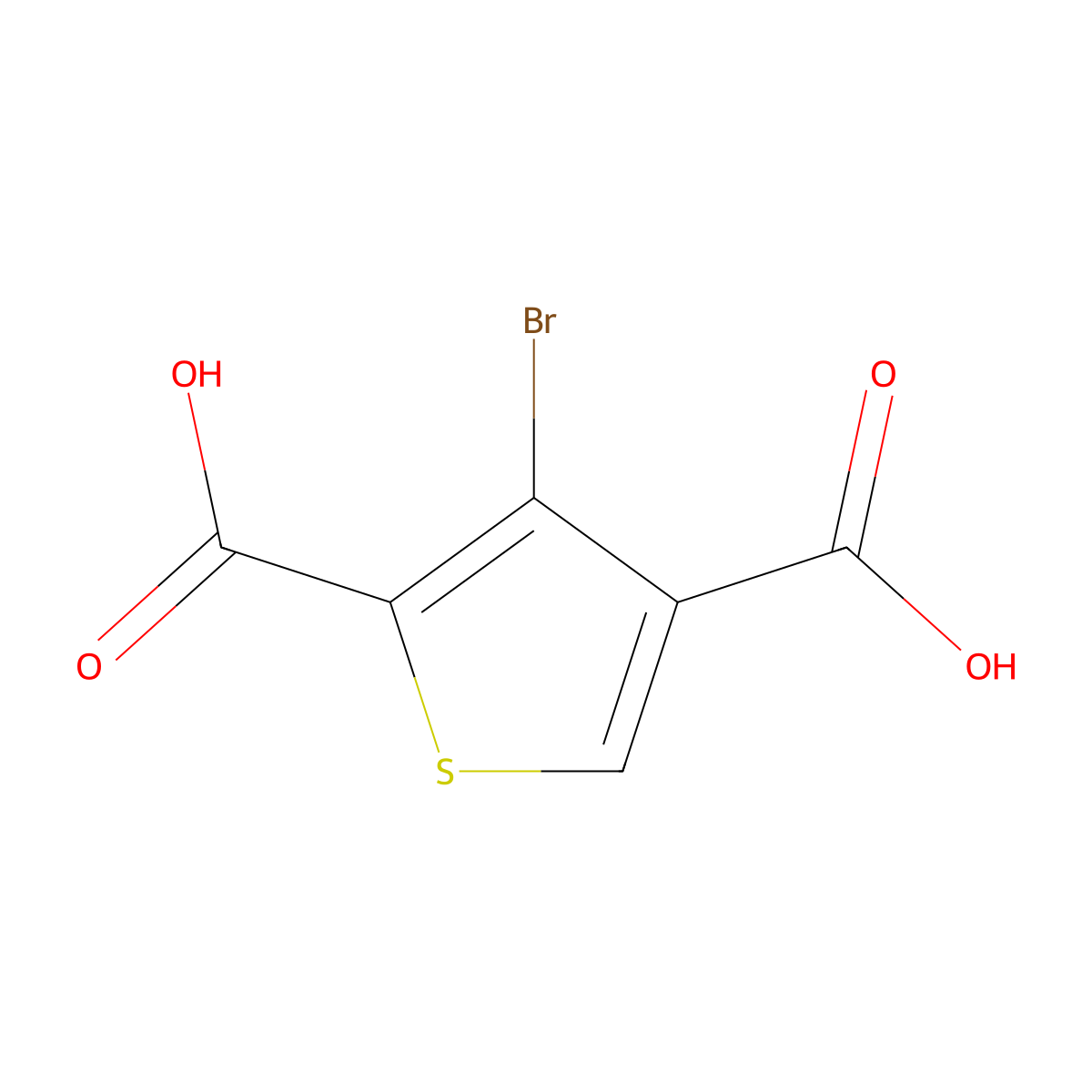 3-Bromothiophene-2,4-dicarboxylic acid molecular structure, CAS 57233-98-4