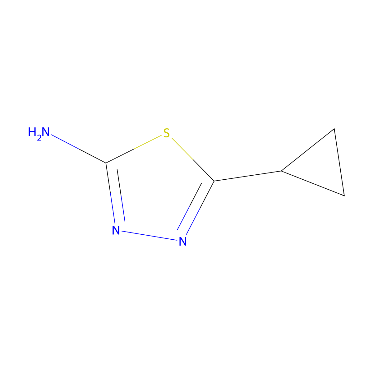 5-Cyclopropyl-1,3,4-thiadiazol-2-amine molecular structure, CAS 57235-50-4