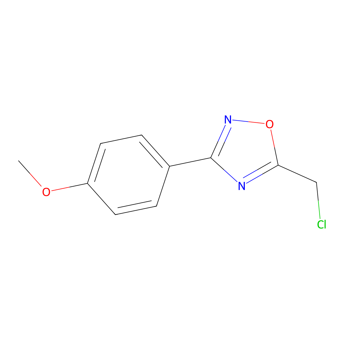 5-(Chloromethyl)-3-(4-methoxyphenyl)-1,2,4-oxadiazole molecular structure, CAS 57238-76-3