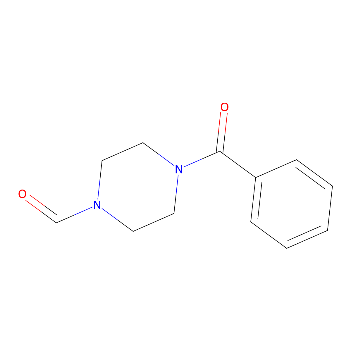 4-Benzoyl-1-piperazinecarboxaldehyde molecular structure, CAS 57238-77-4