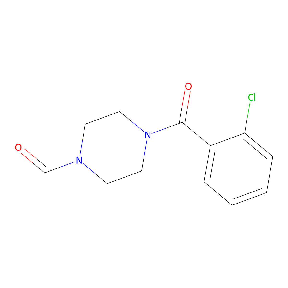 4-(2-Chlorobenzoyl)piperazine-1-carbaldehyde molecular structure, CAS 57238-79-6
