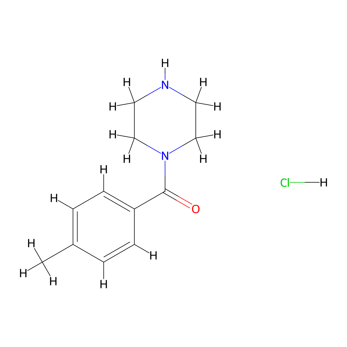 1-(4-Methylbenzoyl)piperazine hydrochloride molecular structure, CAS 57238-83-2