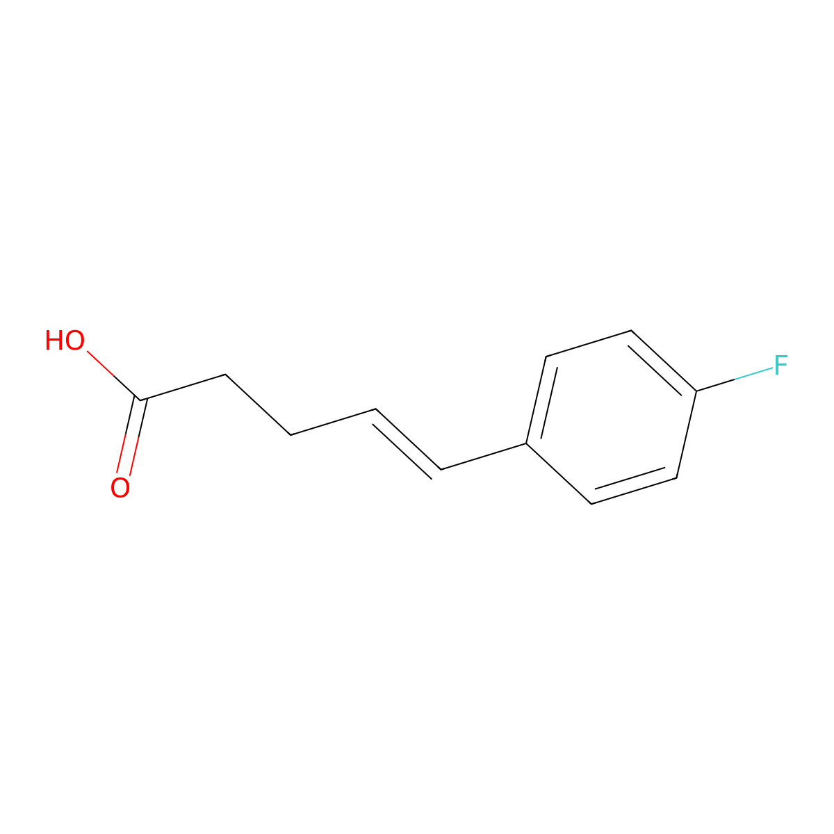 5-(4-Fluorophenyl)pent-4-enoic acid molecular structure, CAS 5724-04-9