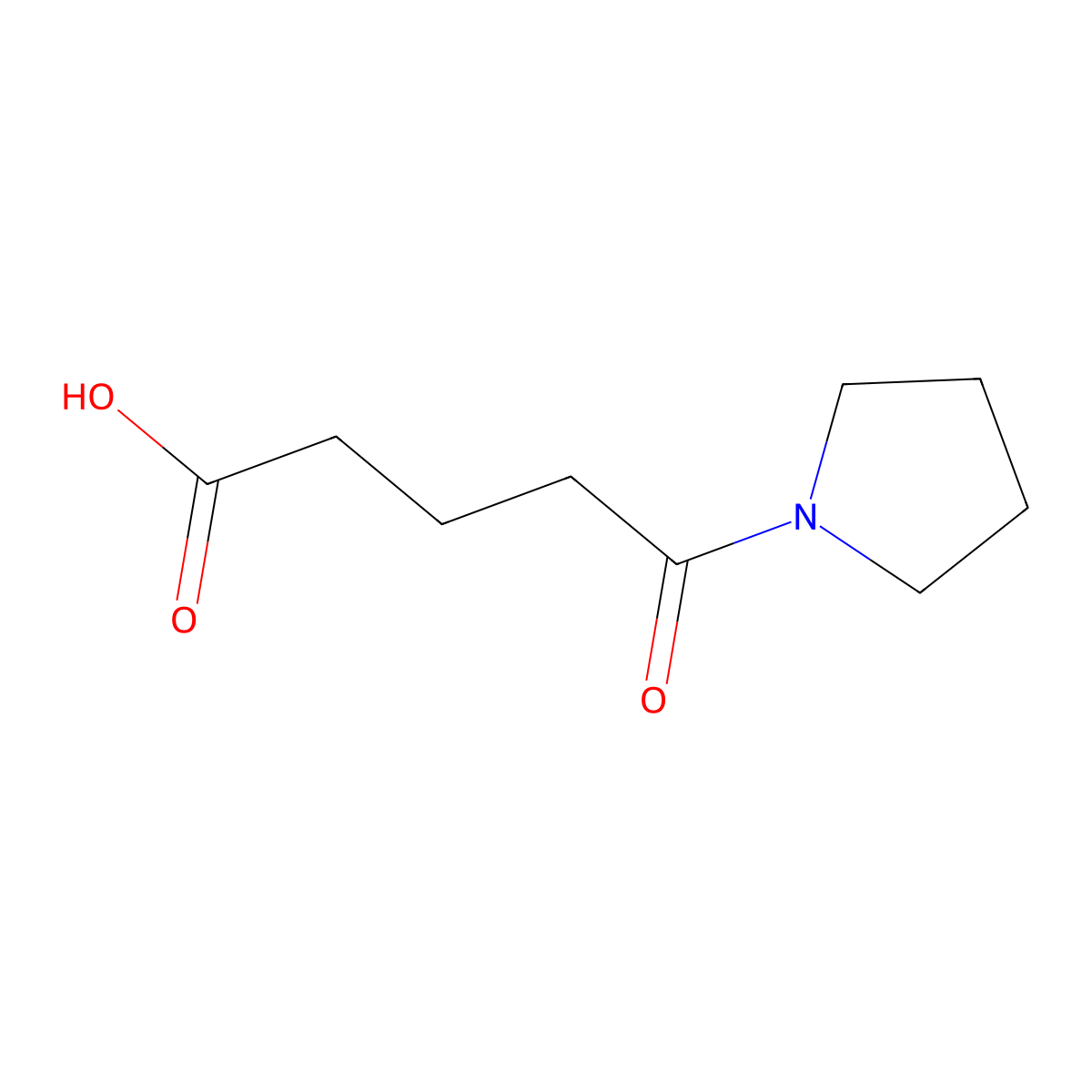 5-Oxo-5-pyrrolidin-1-yl-pentanoic acid molecular structure, CAS 5724-80-1