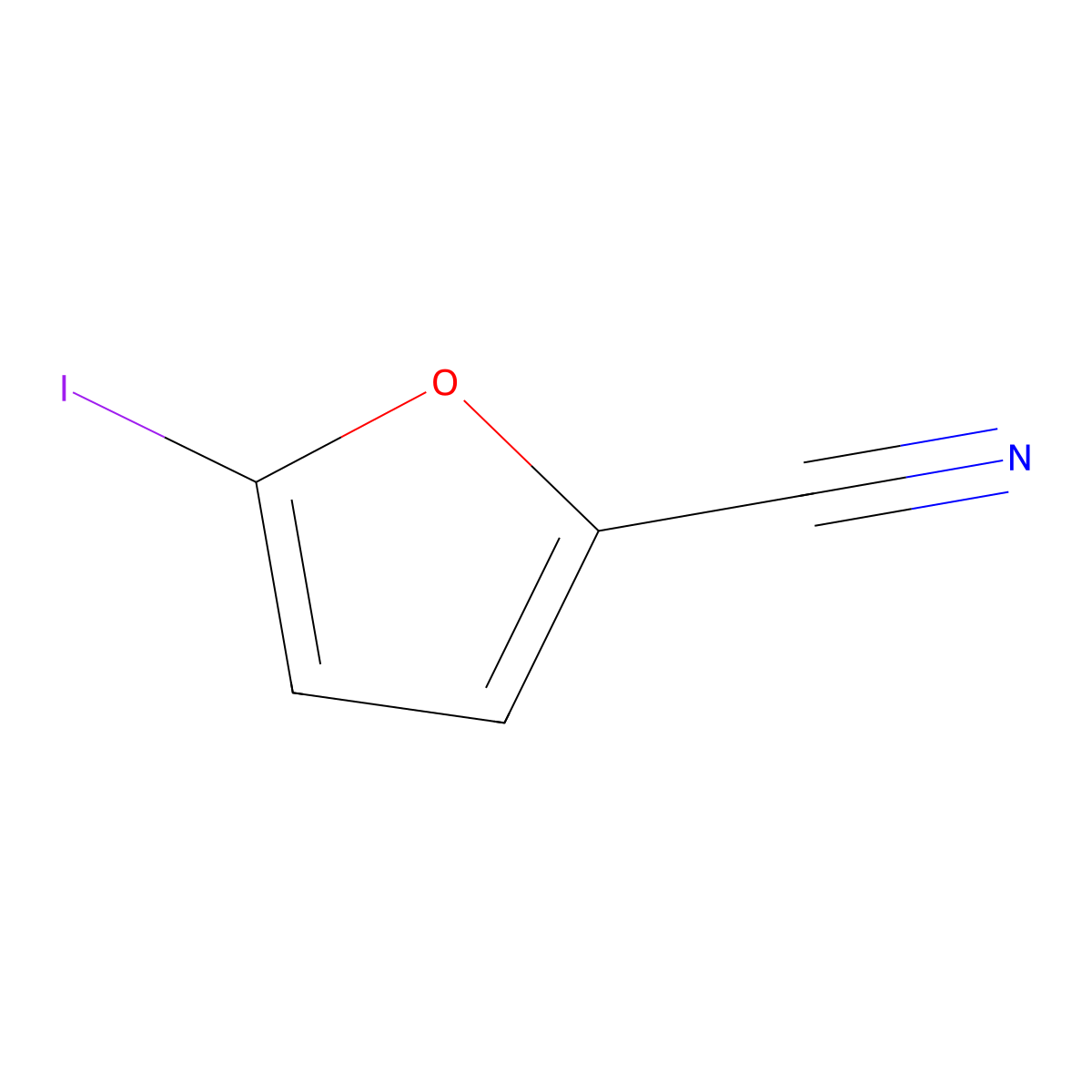 5-Iodofuran-2-carbonitrile molecular structure, CAS 57240-58-1