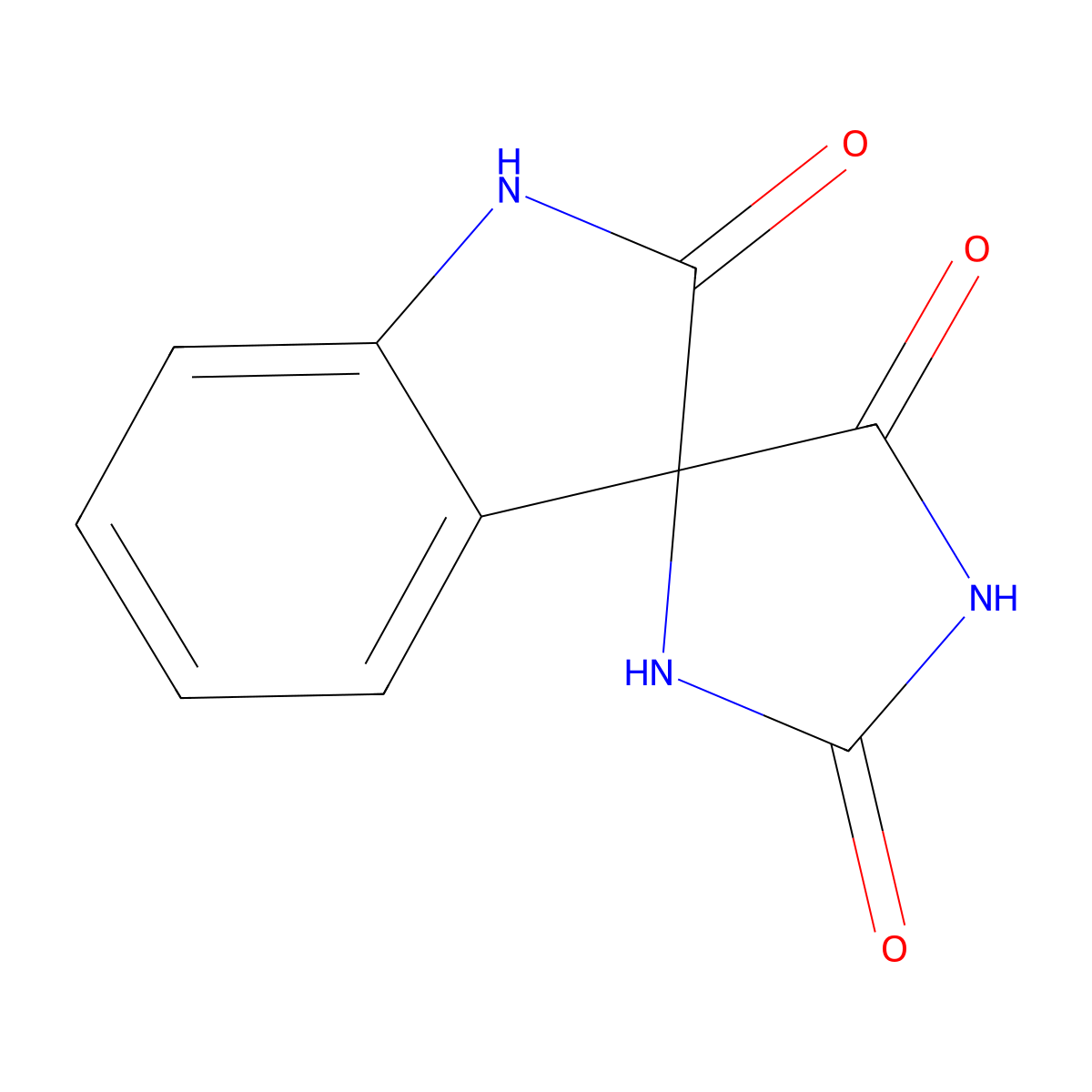 Spiro[imidazolidine-4,3'-indoline]-2,2',5-trione molecular structure, CAS 57242-71-4