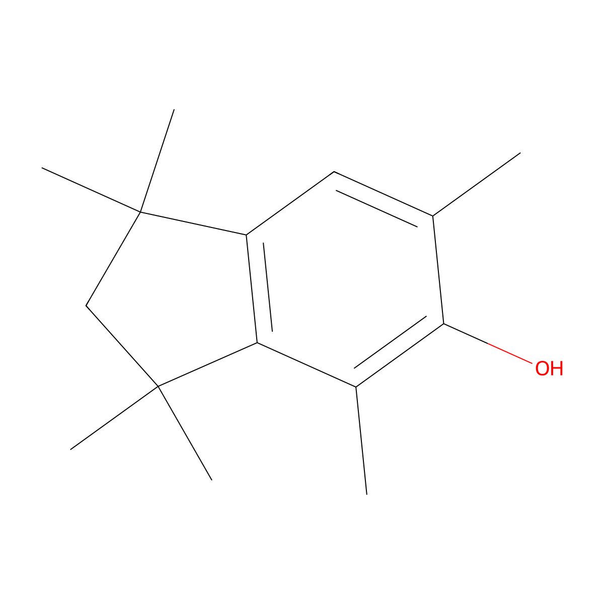 1,1,3,3,4,6-Hexamethylindan-5-ol molecular structure, CAS 57244-53-8